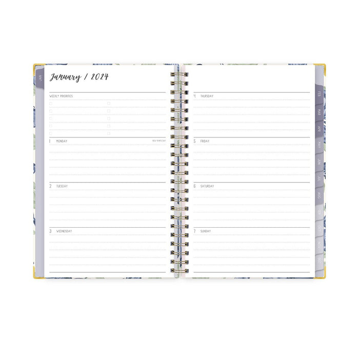 Ivory Paper Co 2024 Planner 8"x5" Weekly/Monthly Wirebound Mariposas