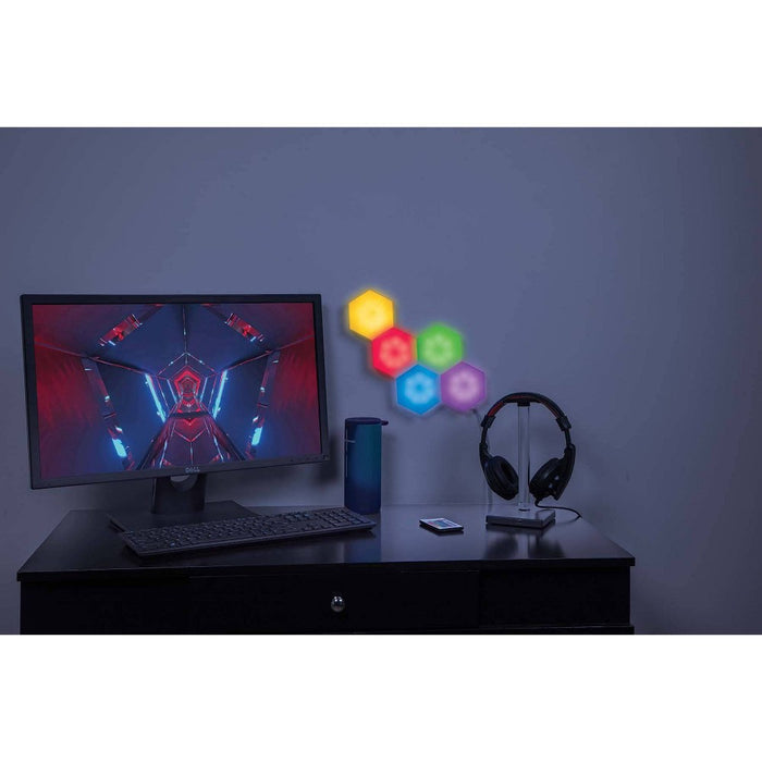 5pk RGB Hexagon Lights with Remote Control - West & Arrow