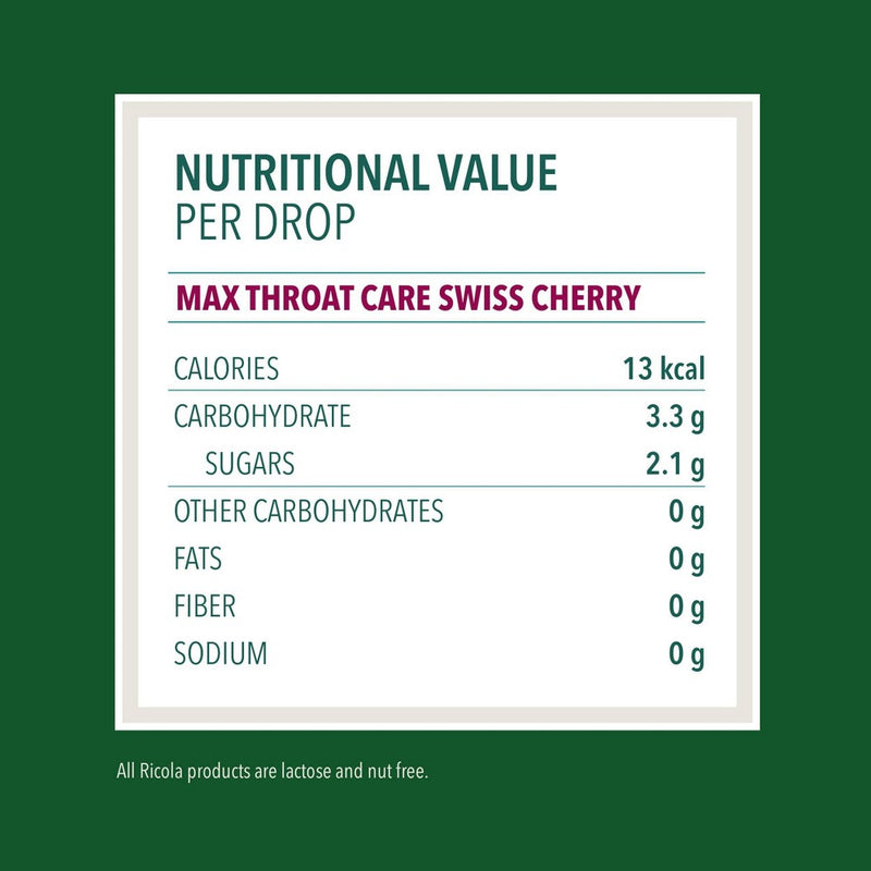 Ricola Max Throat Care Drops - Cherry - 34ct