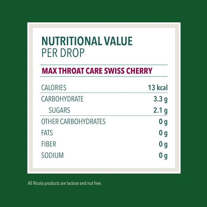Ricola Max Throat Care Drops - Cherry - 34ct