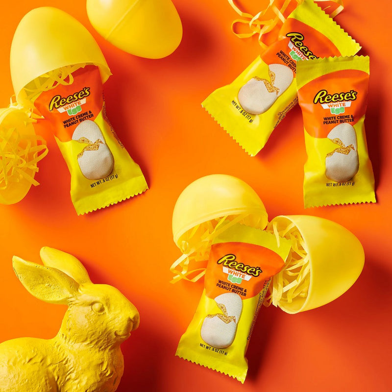 Reese's White Creme Peanut Butter Eggs Easter Candy Snack Size - 9.6oz
