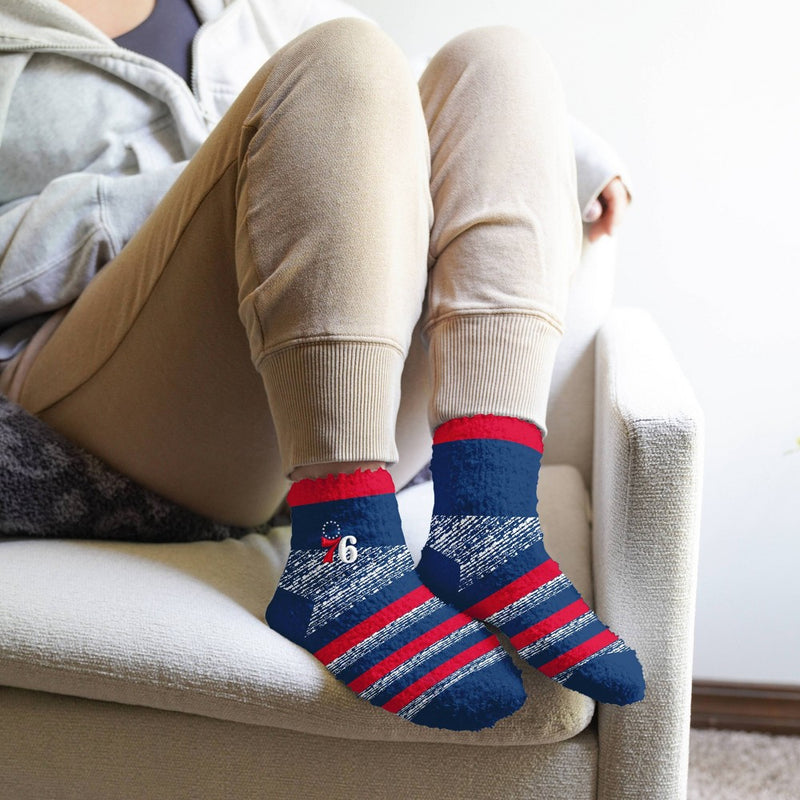 NBA Philadelphia 76ers Multi Stripe Fuzzy Socks