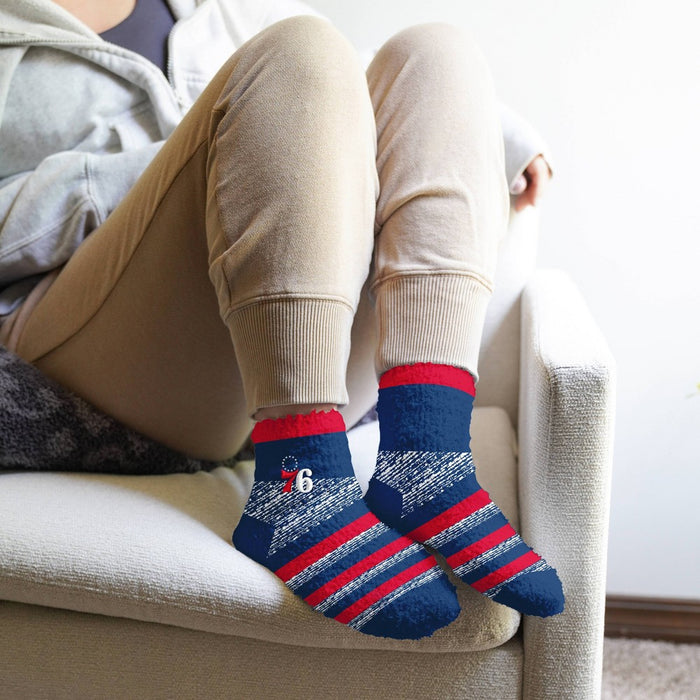 NBA Philadelphia 76ers Multi Stripe Fuzzy Socks
