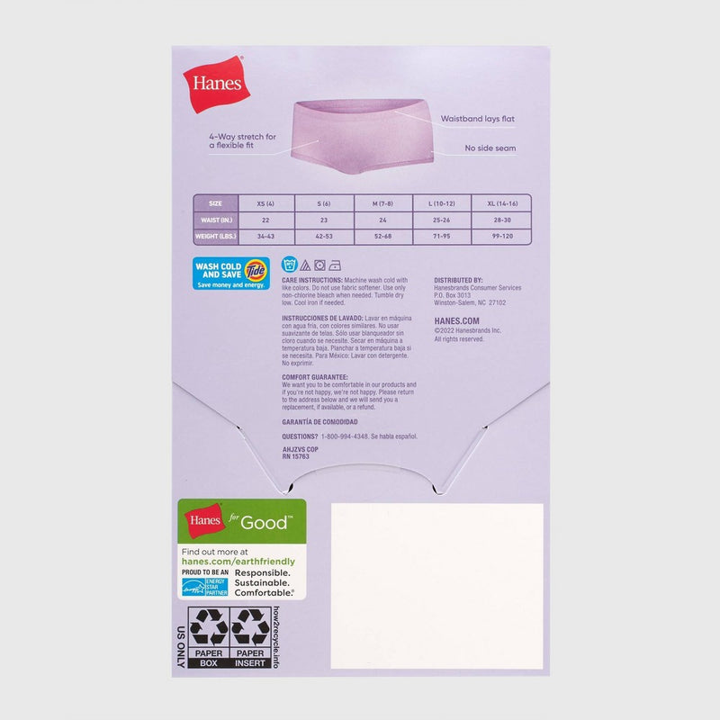 Hanes Girls' 4pk Seamless Boyshorts - Colors May Vary M