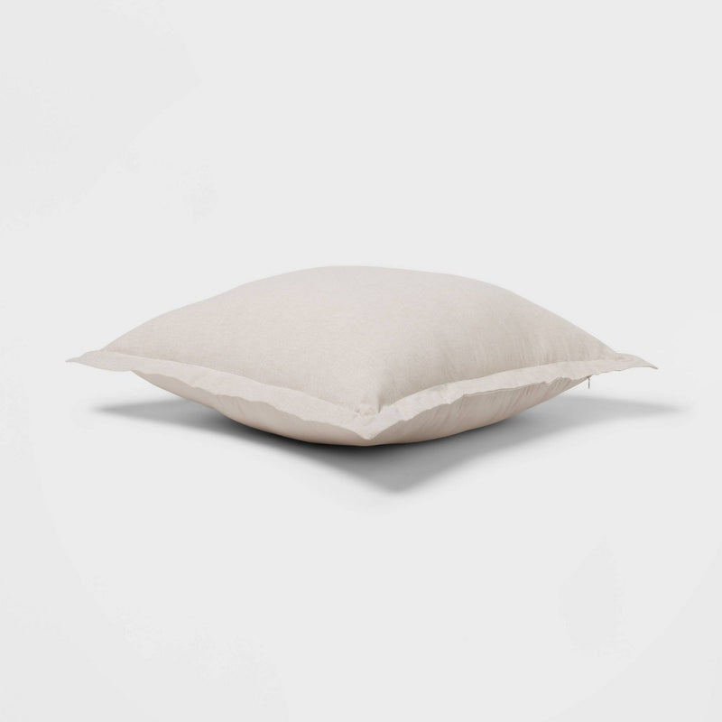 Euro Cotton Linen Blend Chambray Decorative Throw Pillow Natural - Threshold (LOCAL PICKUP ONLY)