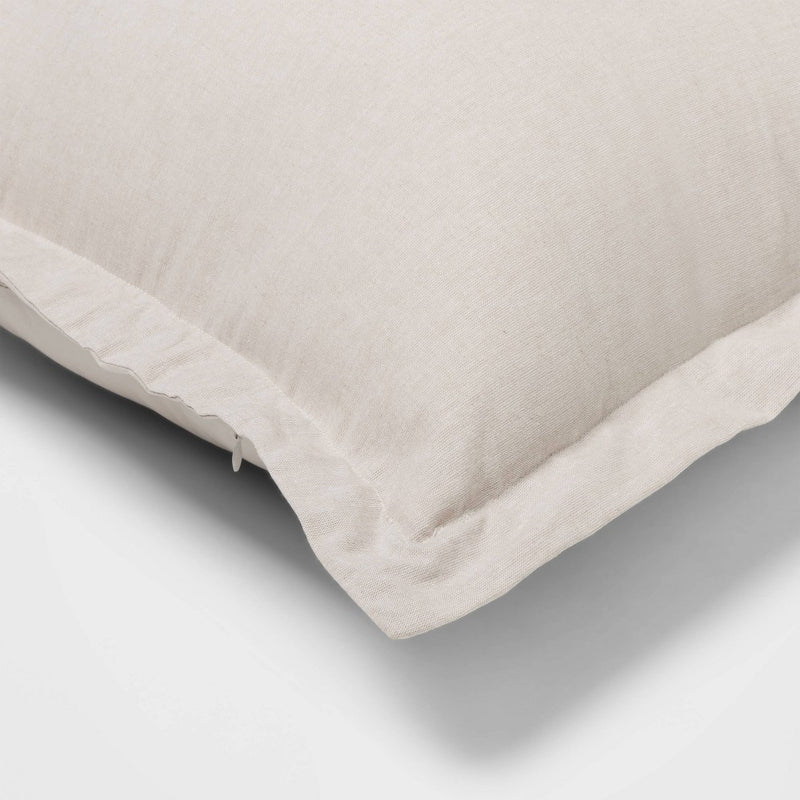 Euro Cotton Linen Blend Chambray Decorative Throw Pillow Natural - Threshold (LOCAL PICKUP ONLY)