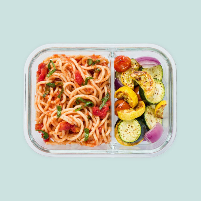 Bentgo 2pc 4.4c Glass 2 Compartment Meal Prep Container Coastal