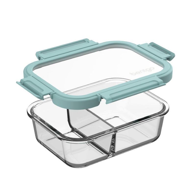 Bentgo 2pc 4.4c Glass 2 Compartment Meal Prep Container Coastal