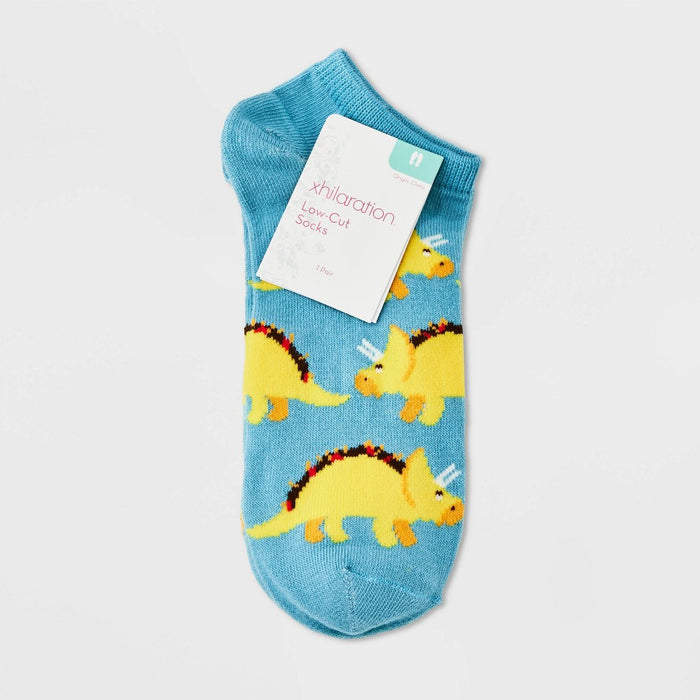 Women's Tacosaurus Low Cut Socks - Xhilaration Blue 4-10