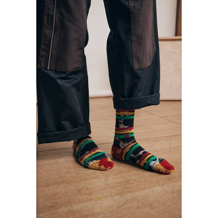 STANCE x WADE Men's Striped Jashta Crew Socks - Orange/Green L