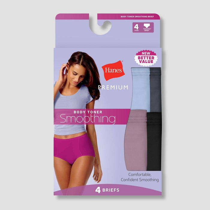 Hanes Premium Women's 4pk Tummy Control Briefs Underwear - Fashion Pack Colors May Vary L