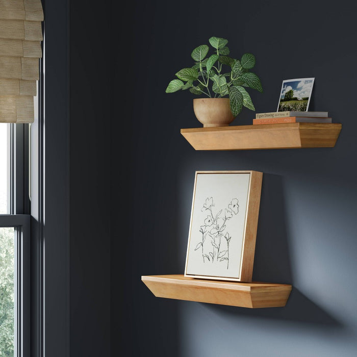2pc Wedge Shelf Set Natural - Threshold