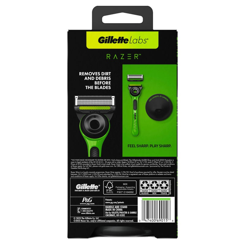 RAZER + Gillette Labs Exfoliating Bar Razor + 1 Razor Blade Refill