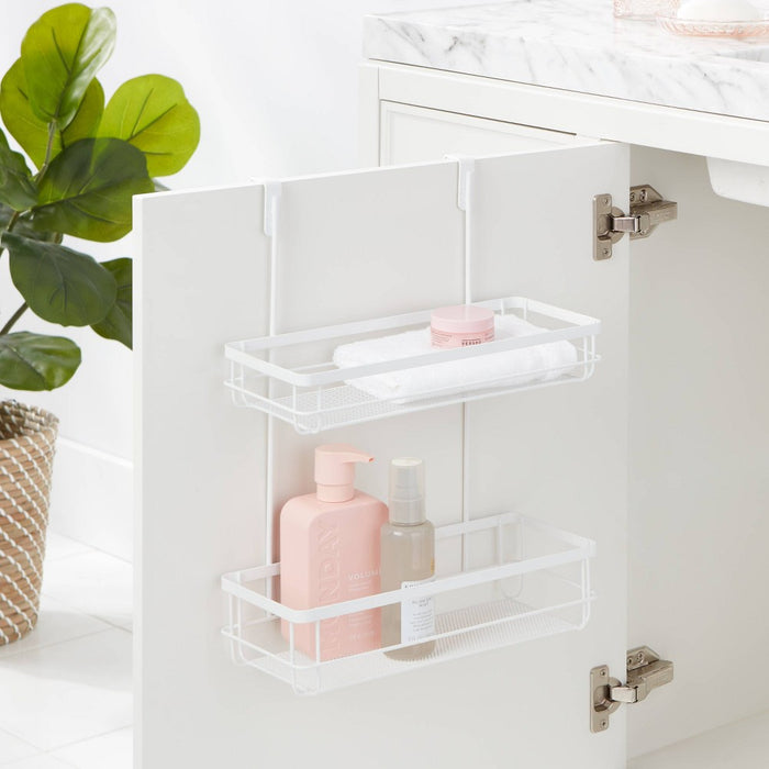 Over the Cabinet Tiered Storage Matte White - Brightroom