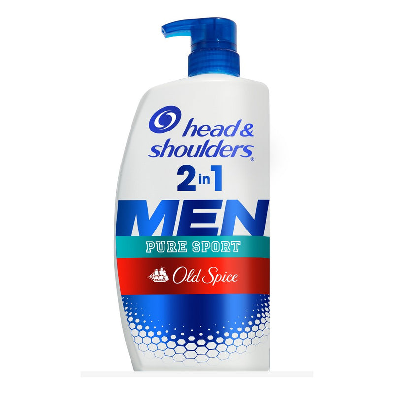 Head & Shoulders Men's 2-in-1 Shampoo and Conditioner, Anti-Dandruff Treatment, Old Spice Pure Sport for Daily Use, Paraben-Free - 28.2 fl oz