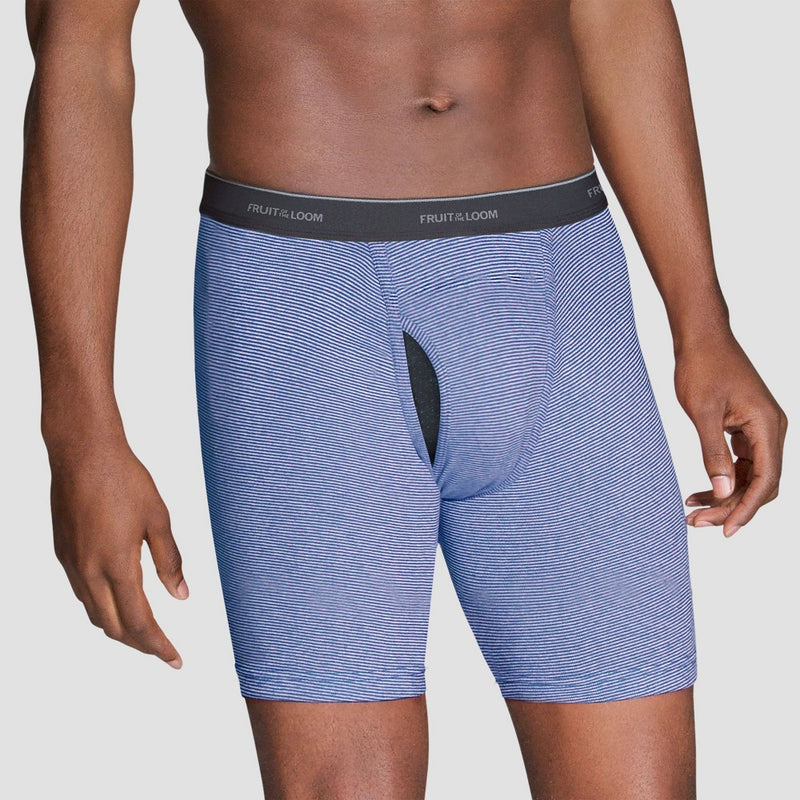 Fruit of the Loom Men's Cool Zone Boxer Briefs 5pk - Black/Blue/Orange L