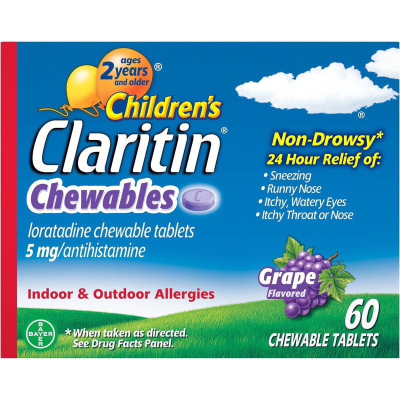 Children's Claritin Loratadine Allergy Relief Non-Drowsy Chewable Tablet 08/2025
