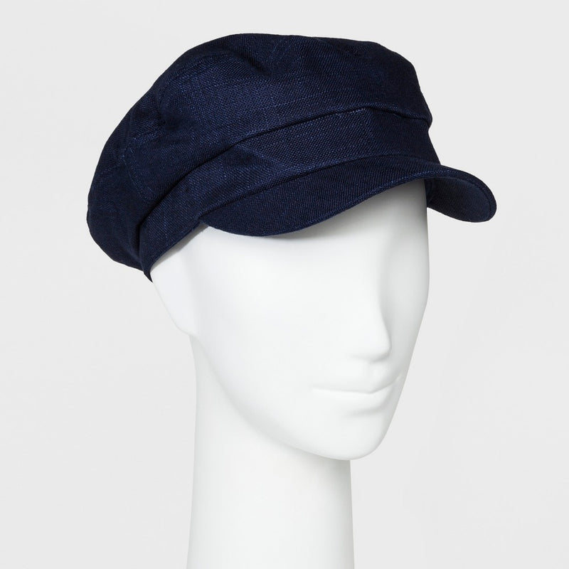 Women's Linen Blend Flat Cap - Mossimo Supply Co. Navy