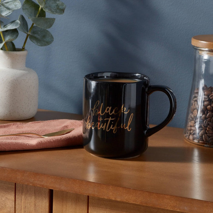 16oz Stoneware Black is Beautiful Mug - Threshold