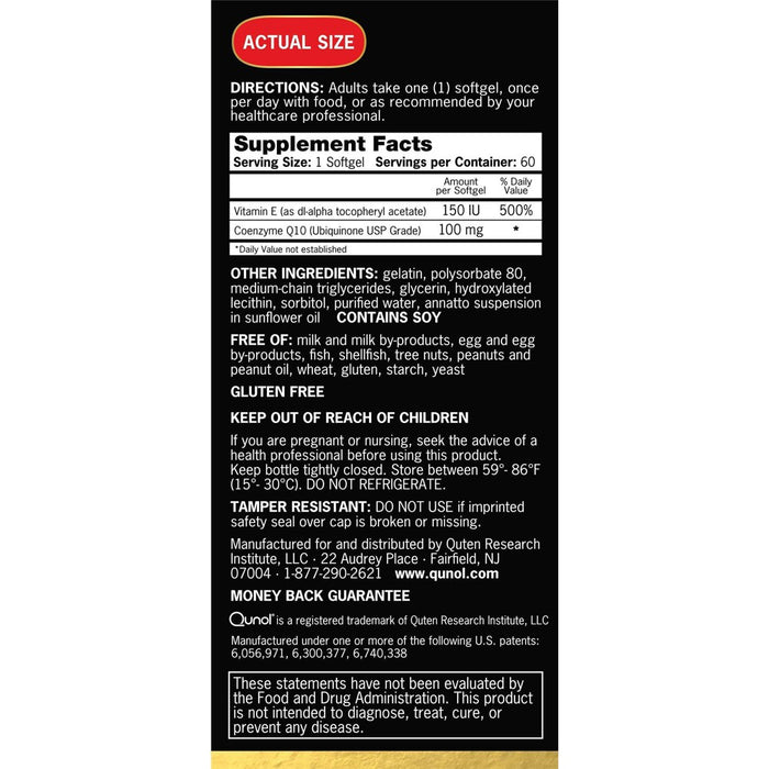 Qunol Ultra CoQ10 Dietary Supplement Softgels - 60ct EXPIRATION: 07/2027
