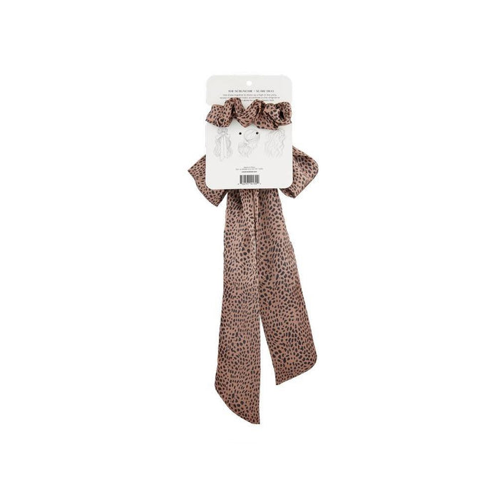 Kristin Ess Scrunchie + Scarf Set - Cheetah