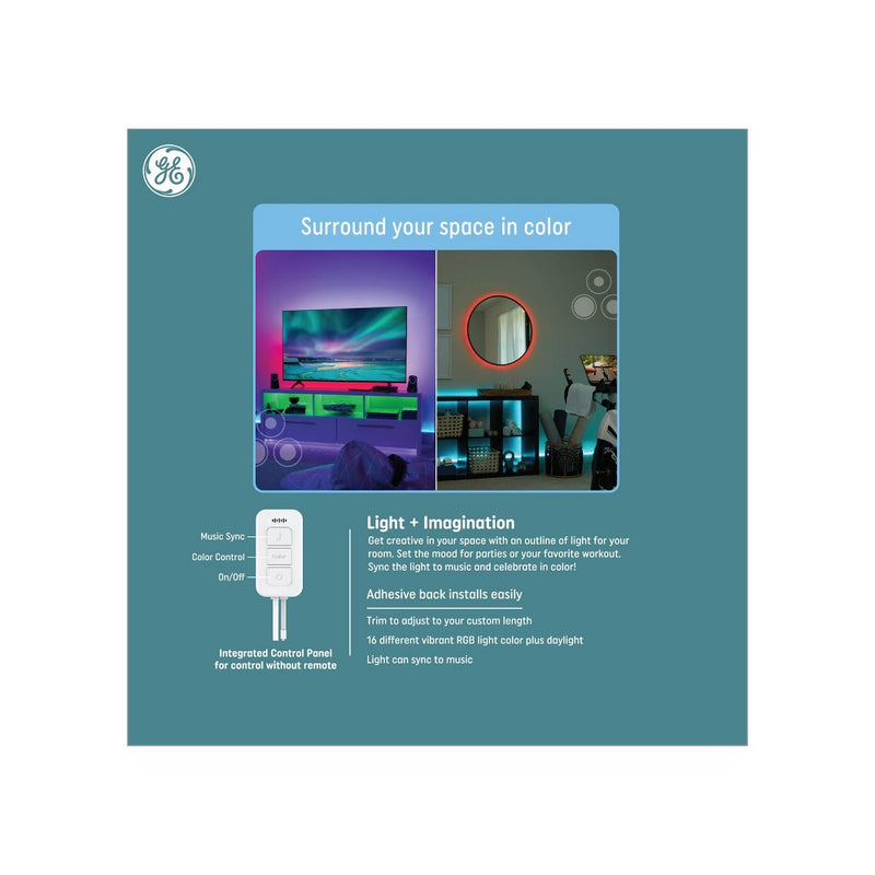 GE 16ft Remote and Control Panel Included LED+ Color Changing Light Strip