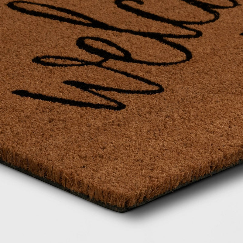 1'6"x2'6" 'Welcome Home' Coir Doormat Black - Threshold (LOCAL PICKUP ONLY)