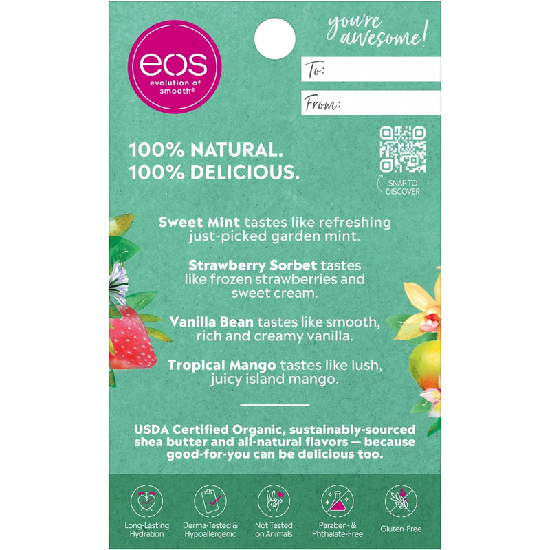 eos Natural & Organic Lip Balm Stick - 4pk/0.56oz