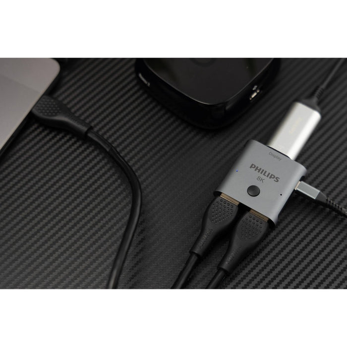 Philips 8K HDMI 2-Port Switch - Silver