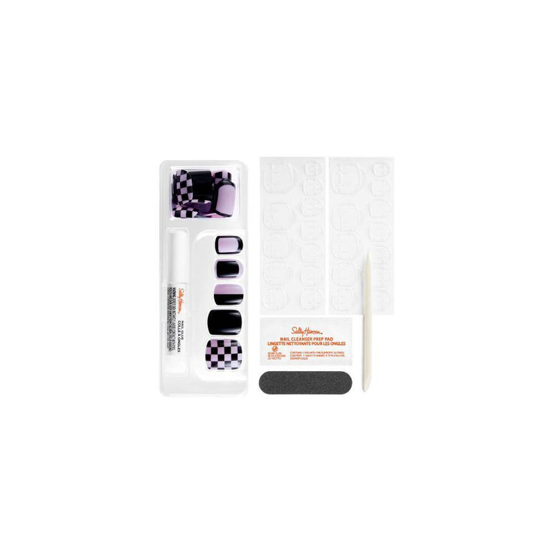 Sally Hansen Salon Effects Perfect Manicure Press on Nails Kit - Square - Check Please - 24ct