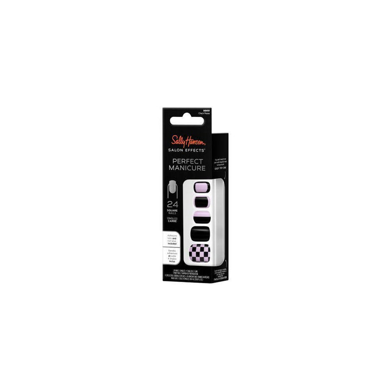 Sally Hansen Salon Effects Perfect Manicure Press on Nails Kit - Square - Check Please - 24ct