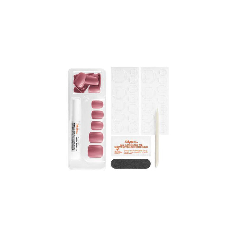 Sally Hansen Salon Effects Perfect Manicure Press on Nails Kit - Square - Pink Clay - 24ct