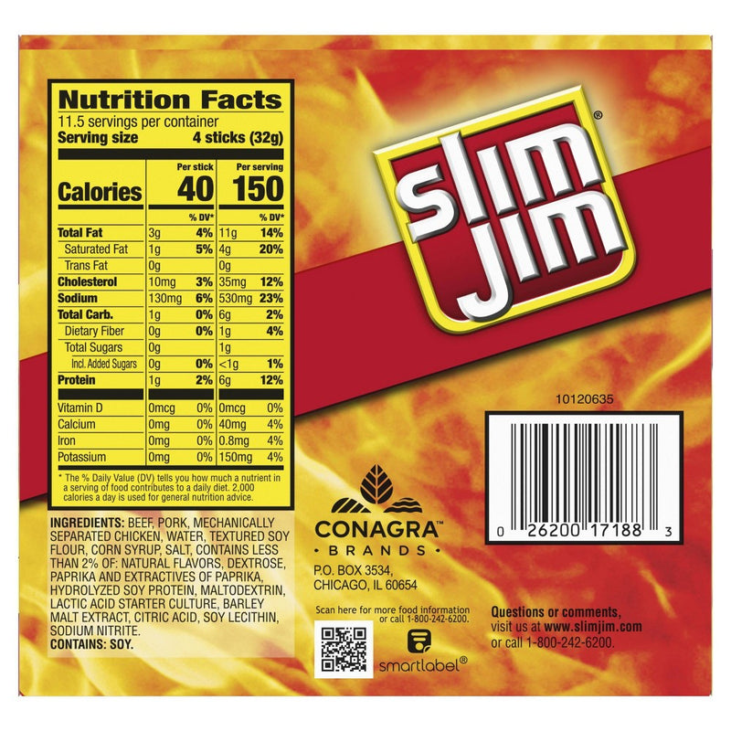 Slim Jim Original Smoked Snack Size Sticks - 12.88oz/46ct