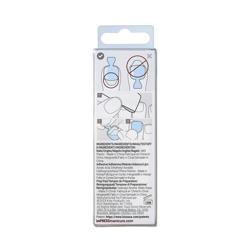 imPRESS Press-On Manicure Square Fake Toenails - Millennium - 27ct