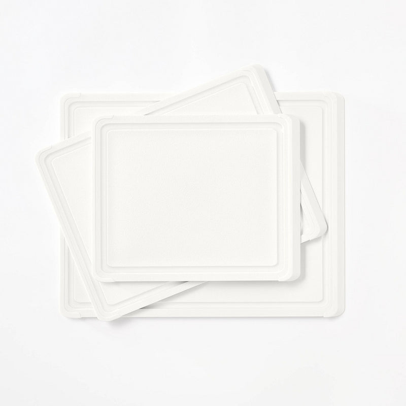 3pc Nonslip Recycled Poly Cutting Board Set Vintage Cream - Figmint