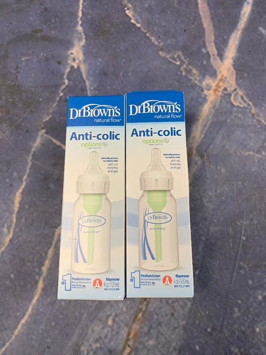 LOT OF 2 Dr. Brown's Options+ Anti-Colic Baby Bottle - 4oz LOT OF 2