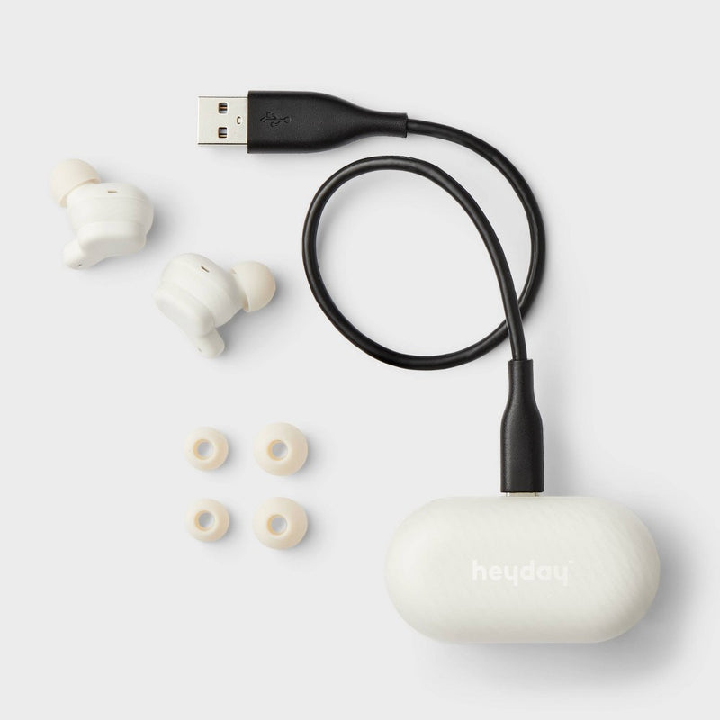 Active Noise Canceling True Wireless Bluetooth Earbuds - heyday Stone White