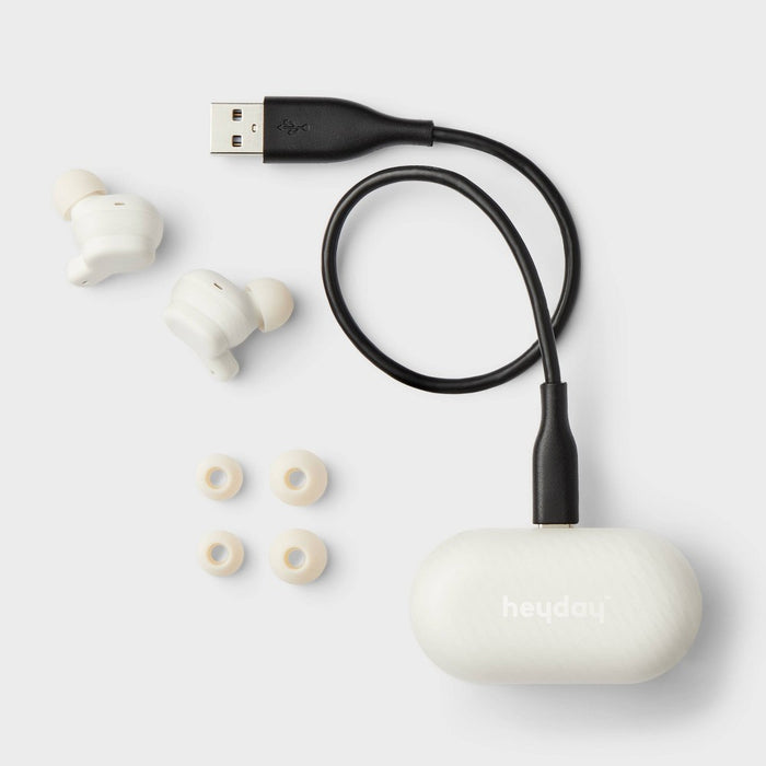 Active Noise Canceling True Wireless Bluetooth Earbuds - heyday Stone White