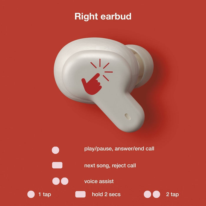 Active Noise Canceling True Wireless Bluetooth Earbuds - heyday Stone White