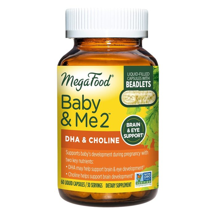 MegaFood Baby & Me 2 Prenatal Vegan DHA & Choline Supplement - Brain Support - Capsules - 60ct