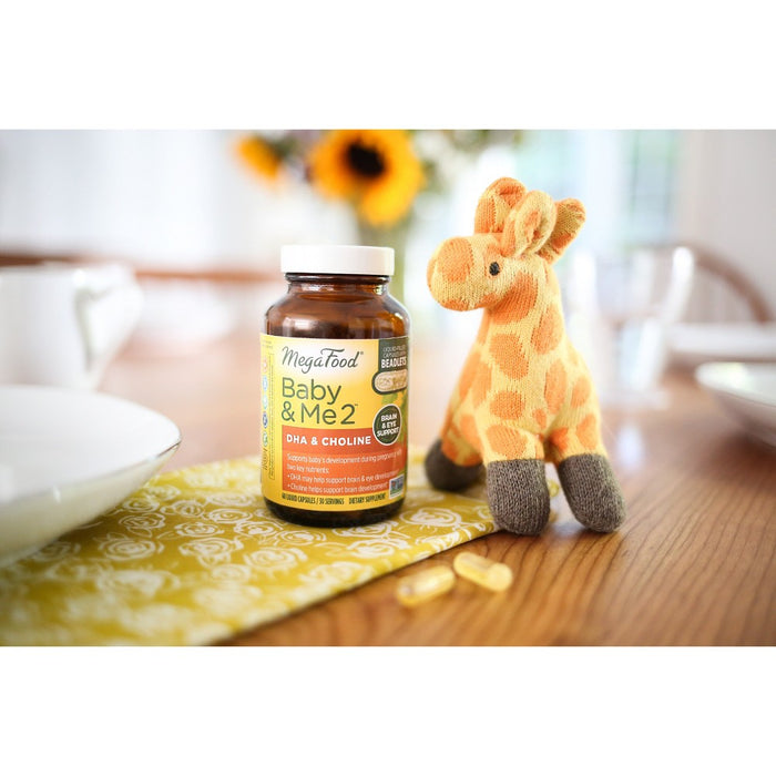 MegaFood Baby & Me 2 Prenatal Vegan DHA & Choline Supplement - Brain Support - Capsules - 60ct