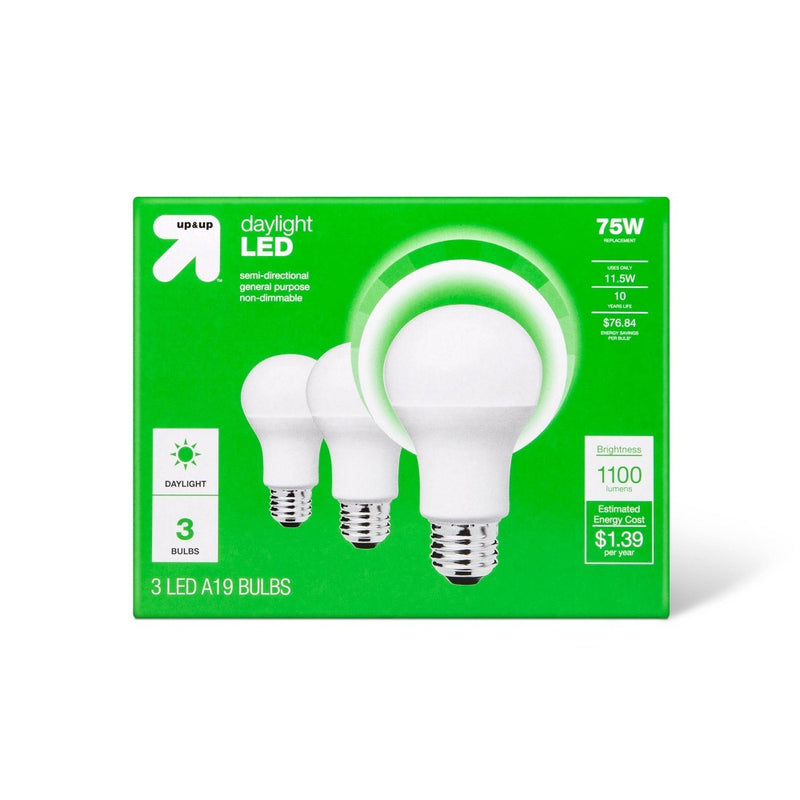 LED 75W 3pk Daylight Light Bulbs - up & up