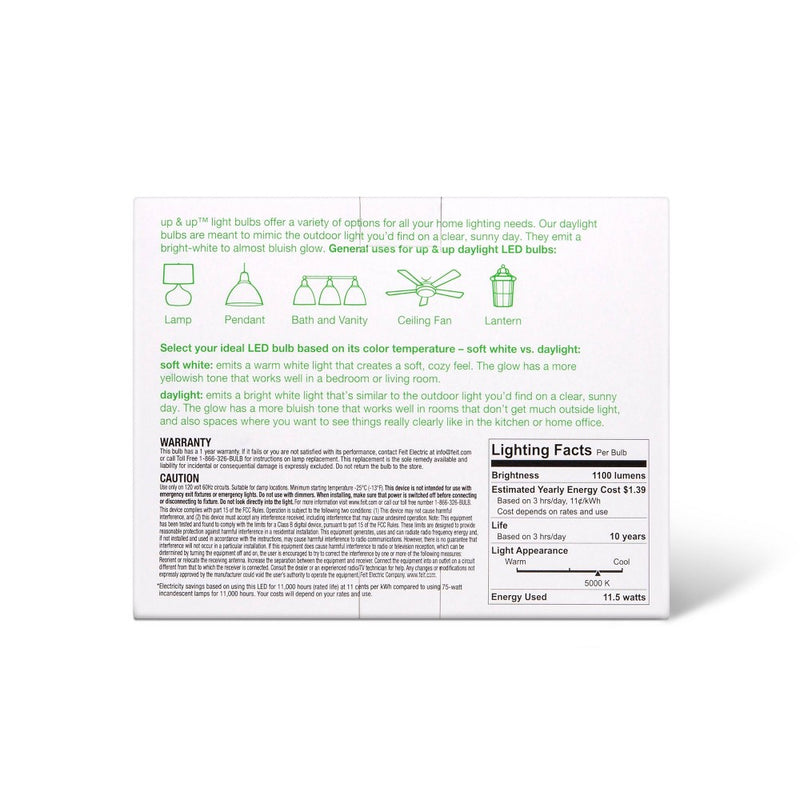 LED 75W 3pk Daylight Light Bulbs - up & up