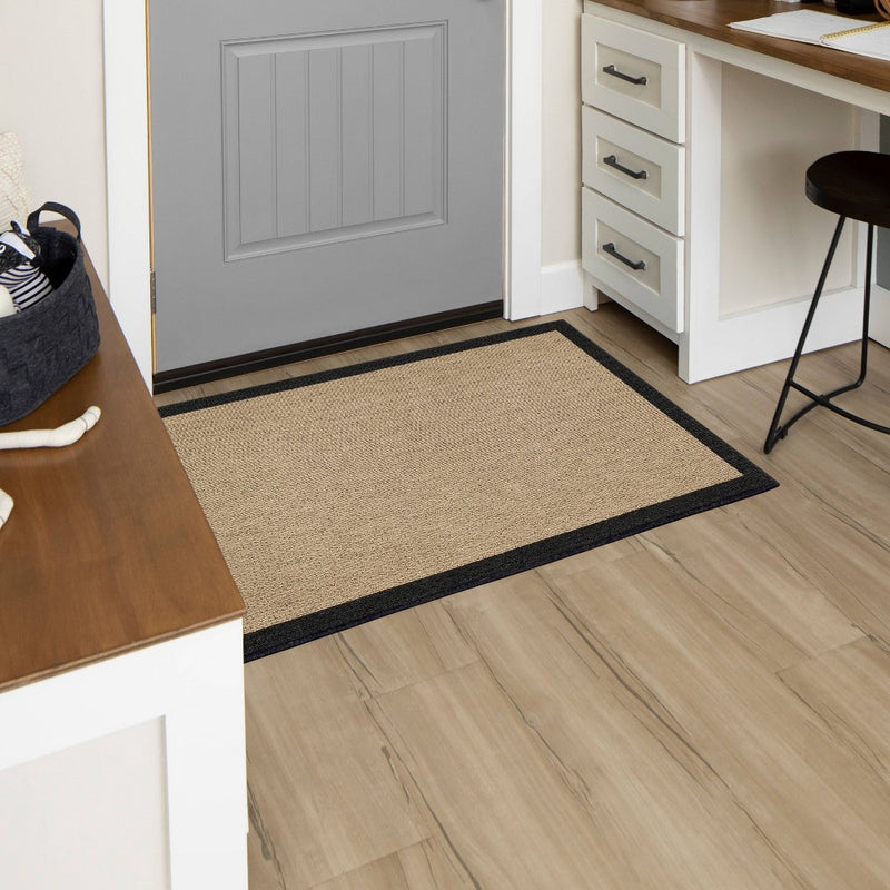2'6"x3'10" Washable Madison Border Accent Rug Gray - Threshold