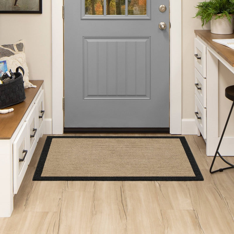 2'6"x3'10" Washable Madison Border Accent Rug Gray - Threshold