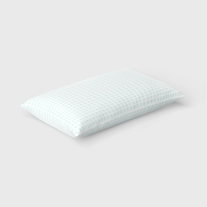 10"x17" Micro Grid Rectangular Outdoor Lumbar Pillow Mint Green - Room Essentials