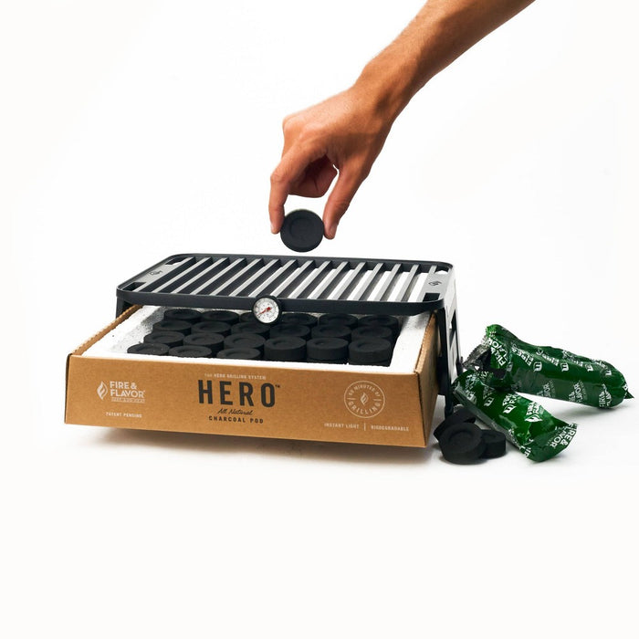 Fire & Flavor Hero 8pk Charcoal Refill