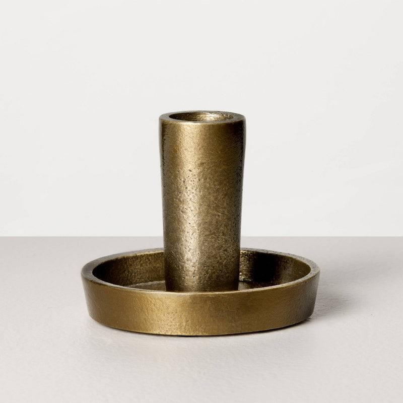 Medium Single Taper Metal Candle Holder Brass Finish - Hearth & Hand with Magnolia