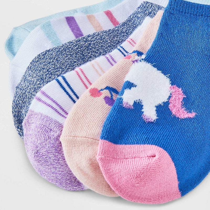 Girls' 6pk 'Unicorn' Super Soft No Show Socks - Cat & Jack M