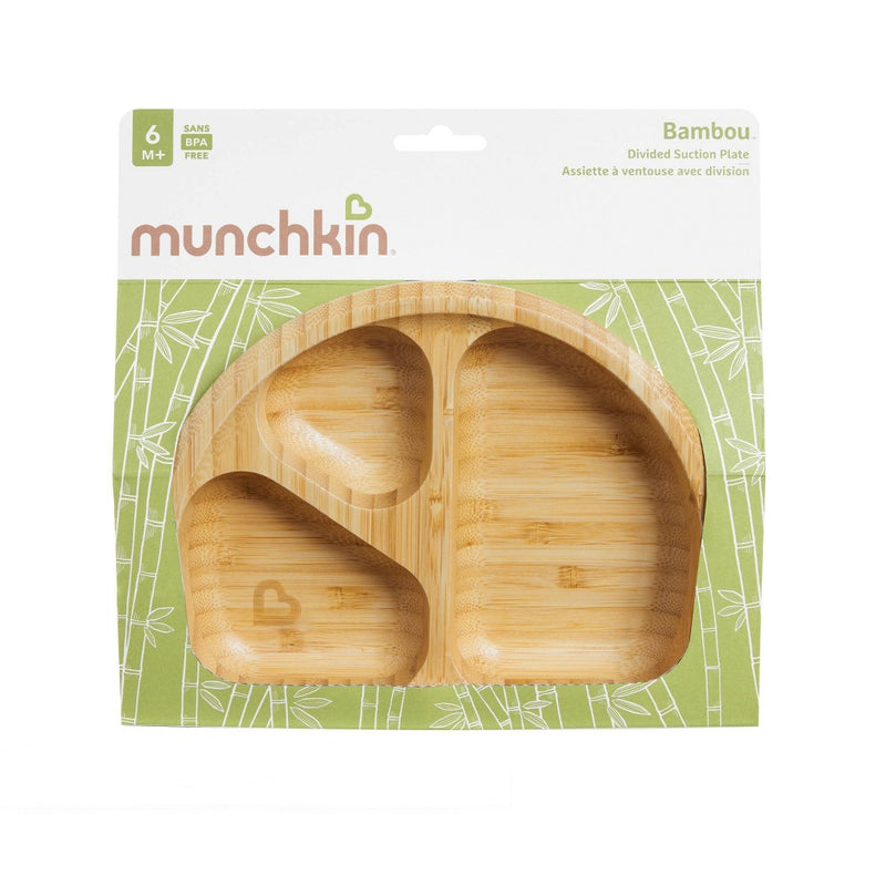 Munchkin Bamboo Divided Suction Dining Plate